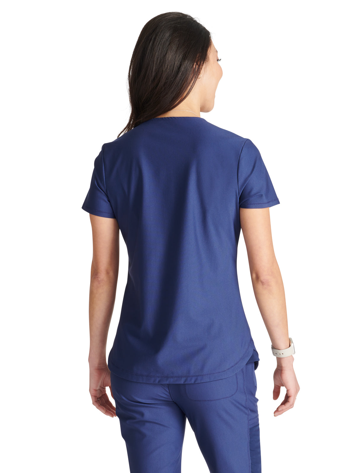 Women's 2-Pocket Contemporary V-Neck Scrub Top