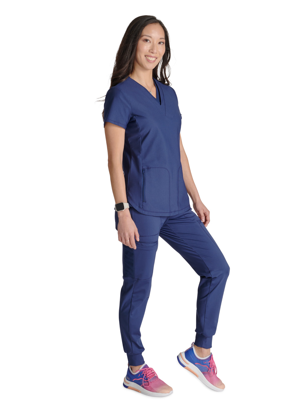 Women's 2-Pocket Contemporary V-Neck Scrub Top