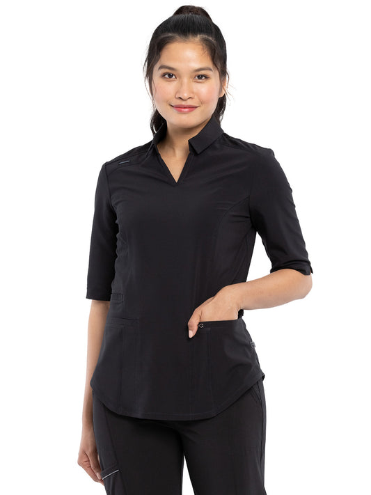 Women's Elbow Length Sleeved 3 Pocket Polo Shirt