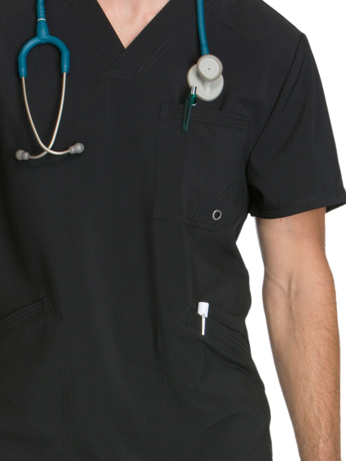 Men's Three-Pocket V-Neck Scrub Top