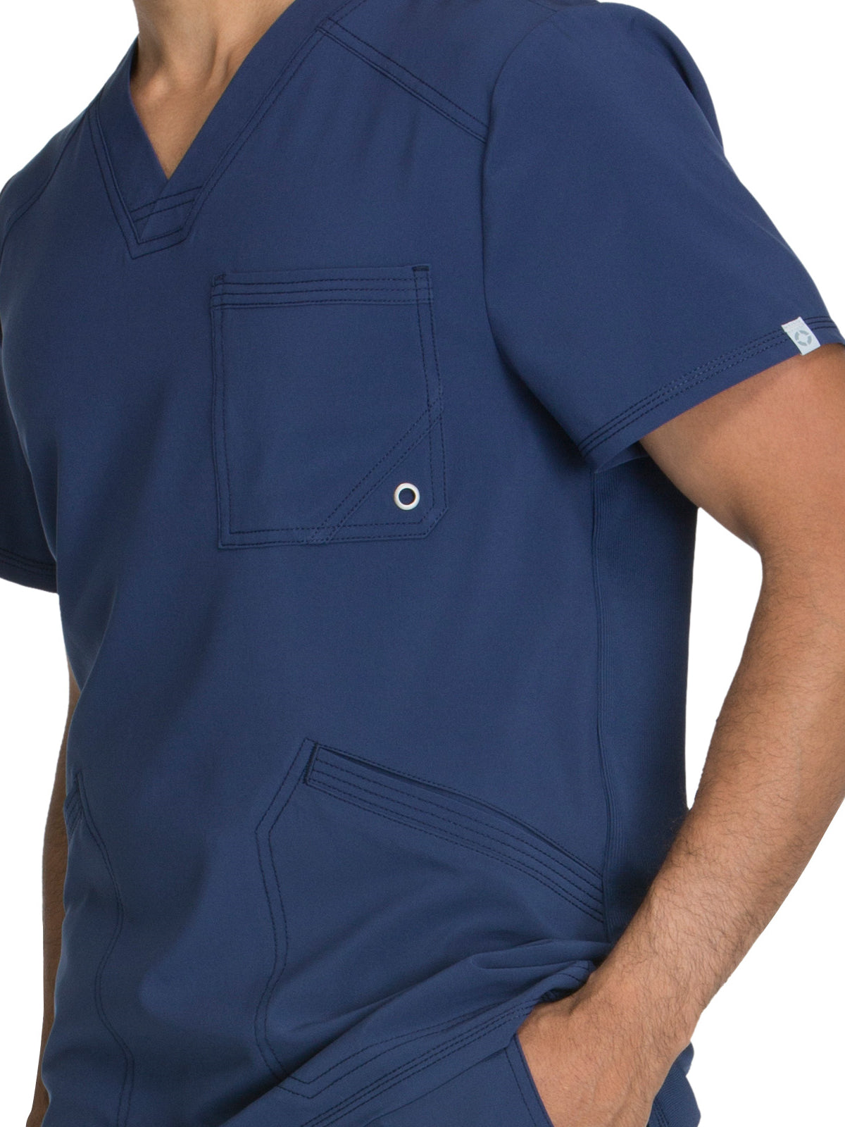 Men's Three-Pocket V-Neck Scrub Top