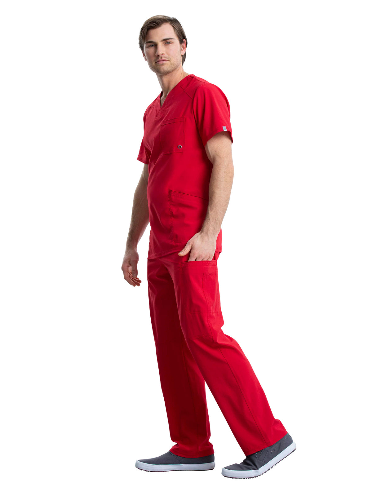 Men's Three-Pocket V-Neck Scrub Top