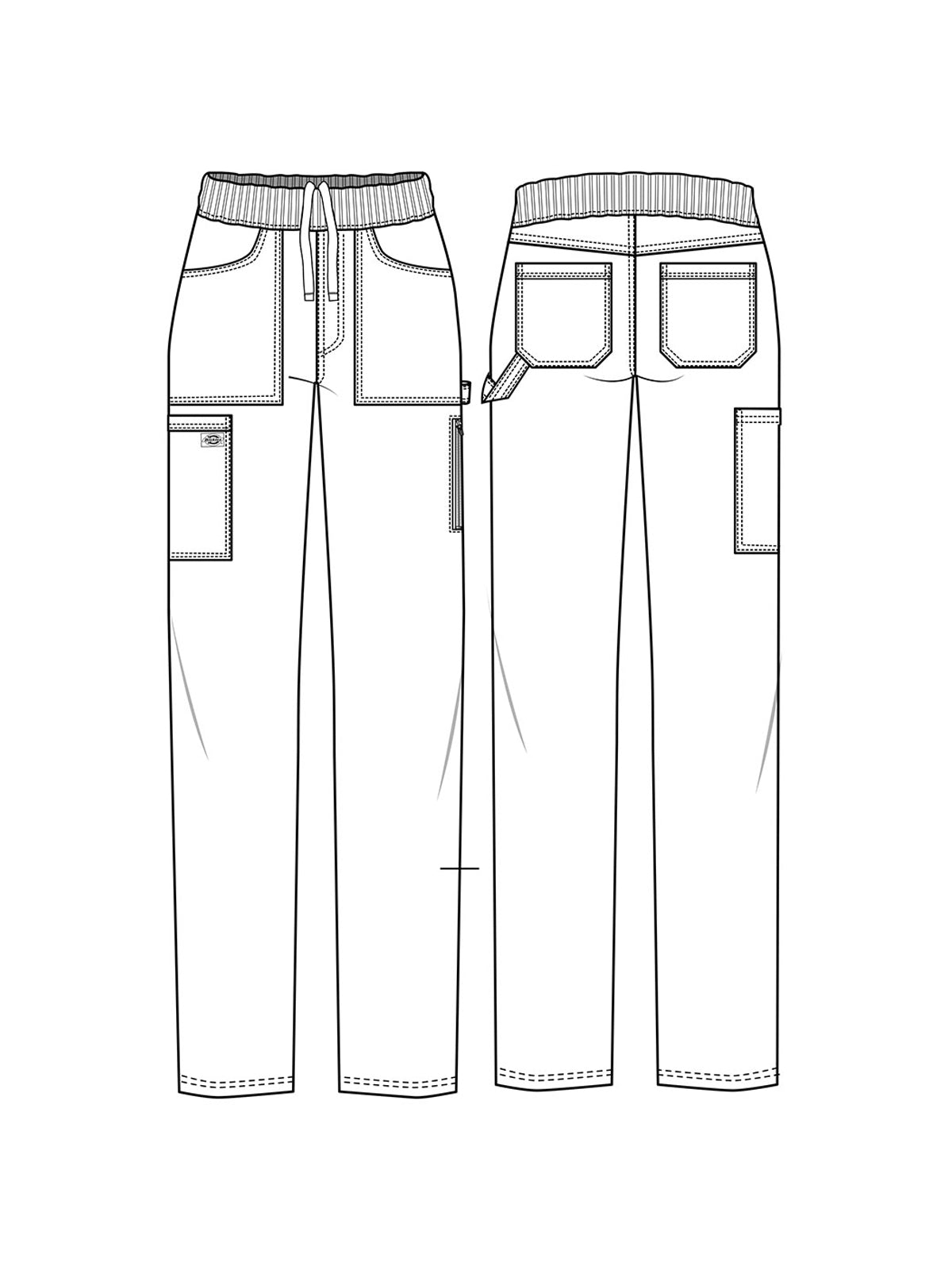 Women's 6-Pocket Mid Rise Tapered Leg Pant