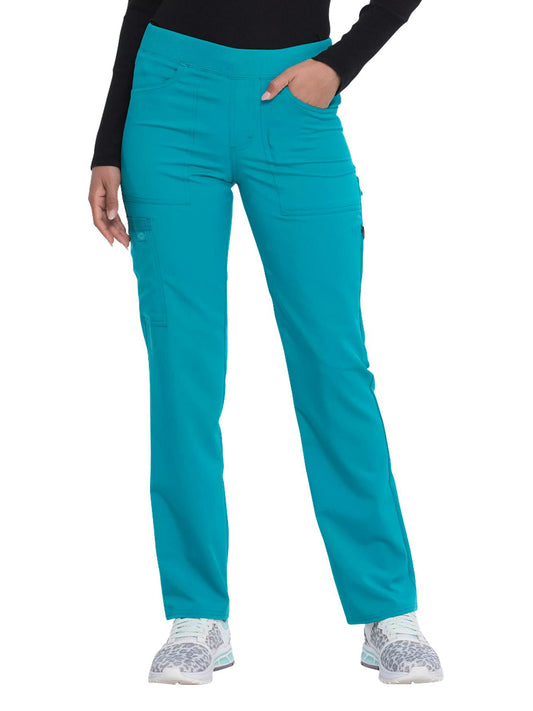 Women's 6-Pocket Mid Rise Tapered Leg Pant