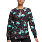 Women's Snap Front Print Scrub Jacket