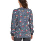 Women's Snap Front Print Scrub Jacket