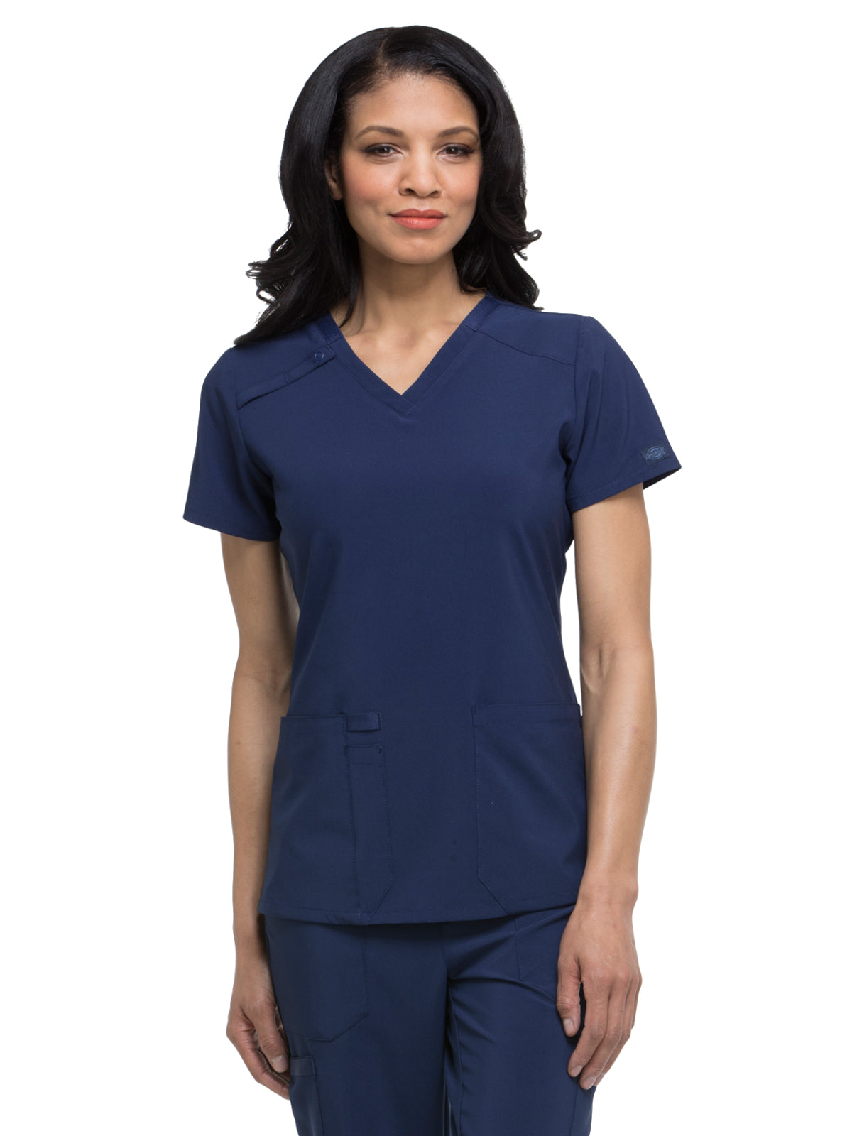 Women's 2-Pocket Contemporary V-Neck Scrub Top