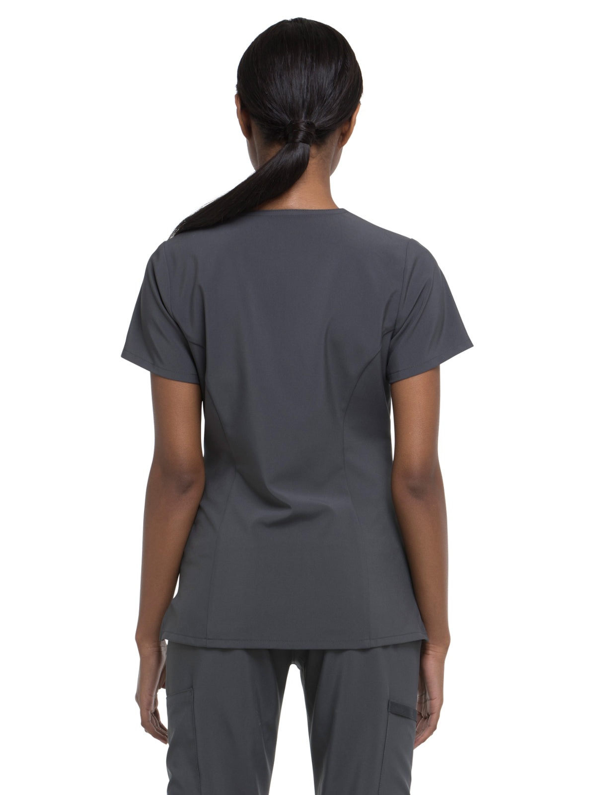 Women's 2-Pocket Contemporary V-Neck Scrub Top