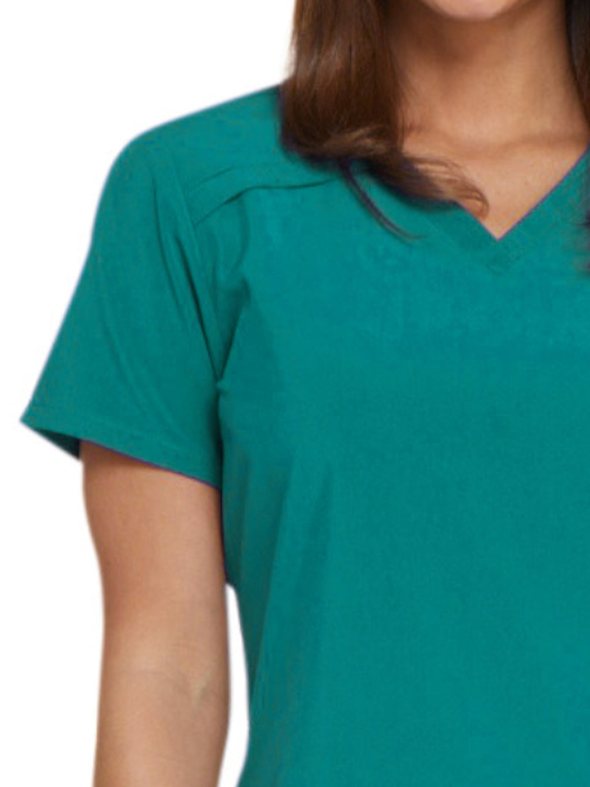 Women's 2-Pocket Contemporary V-Neck Scrub Top