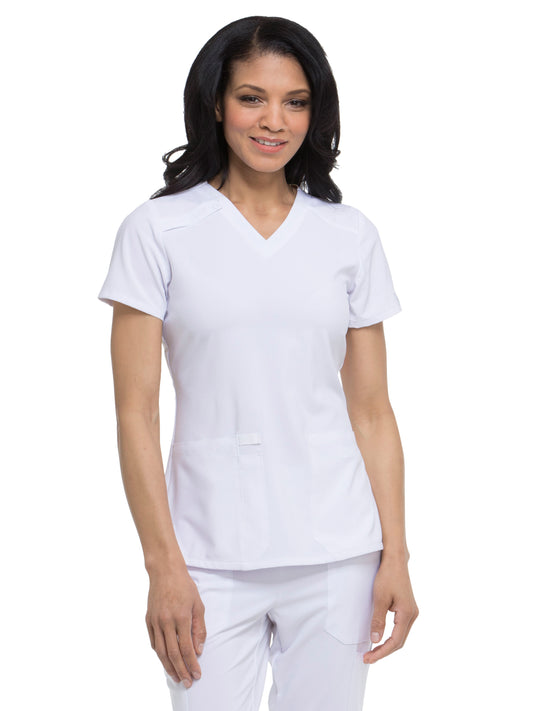 Women's 2-Pocket Contemporary V-Neck Scrub Top