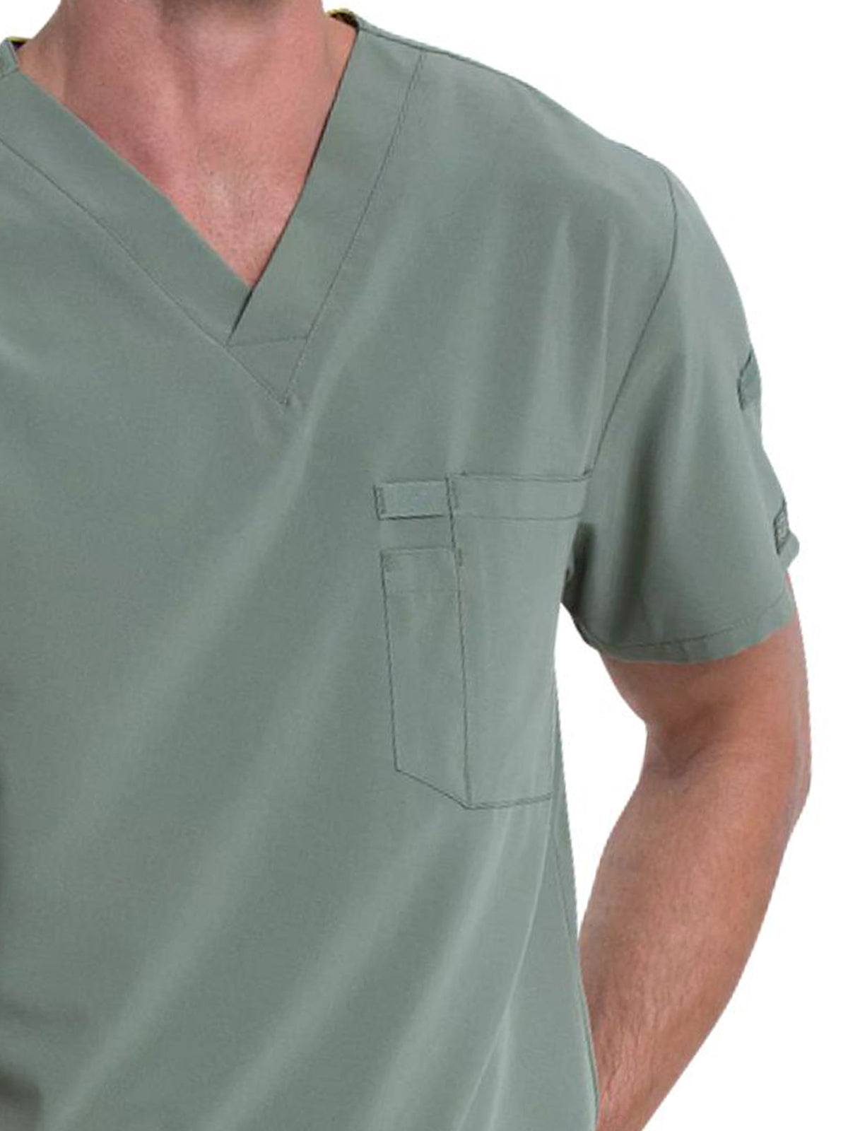 Men's 1-Pocket Tuckable V-Neck Scrub Top