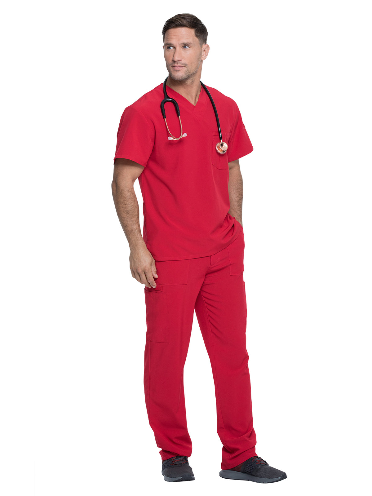 Men's 1-Pocket Tuckable V-Neck Scrub Top