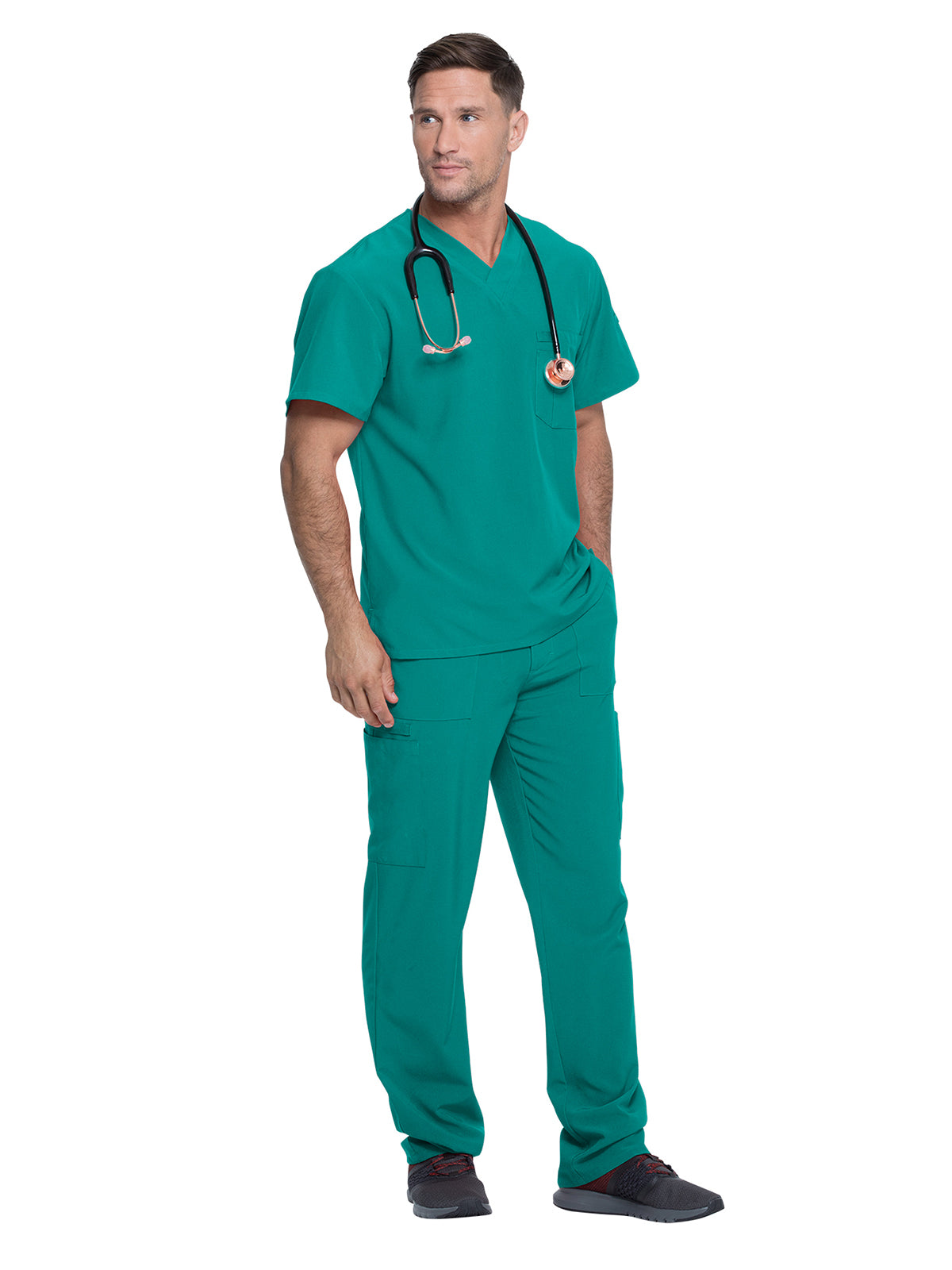 Men's 1-Pocket Tuckable V-Neck Scrub Top