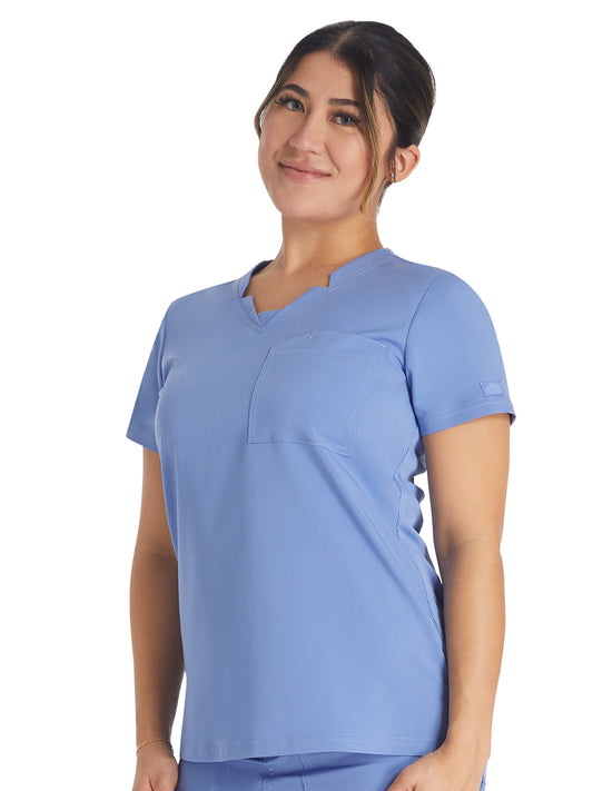 Women's 2-Pocket Notched V-Neck Scrub Top