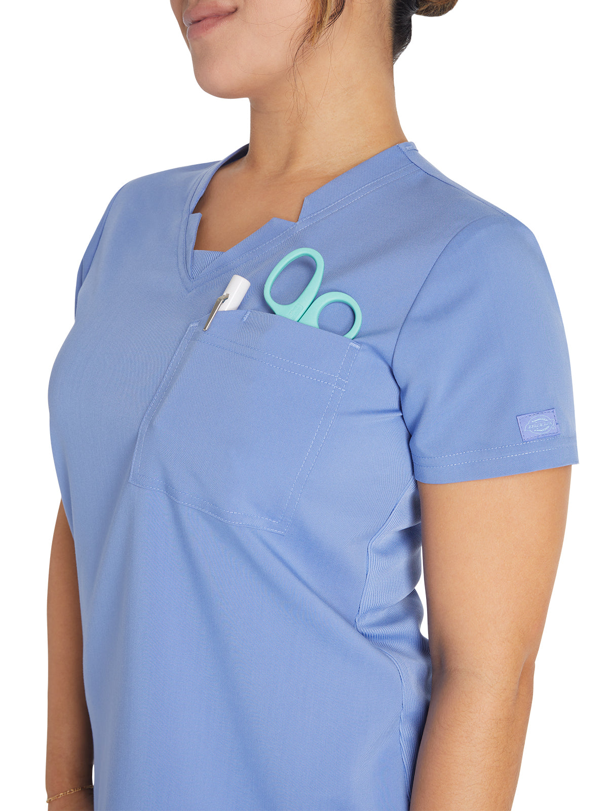 Women's 2-Pocket Notched V-Neck Scrub Top