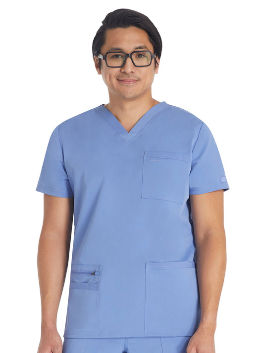 Men's 4-Pocket V-Neck Scrub Top