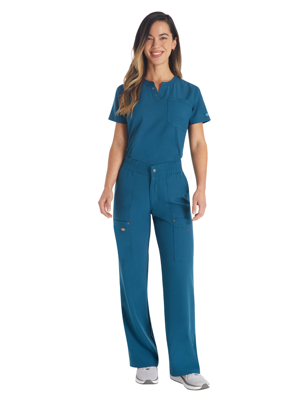 Women's 1-Pocket Henley Scrub Top