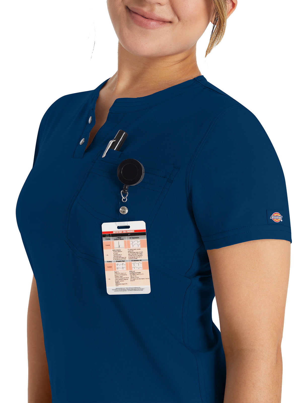 Women's 1-Pocket Henley Scrub Top