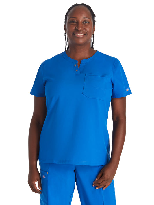 Women's 1-Pocket Henley Scrub Top