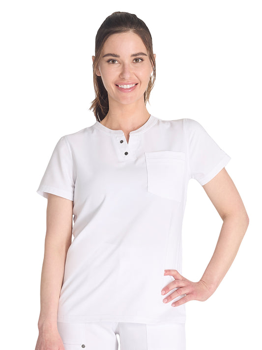 Women's 1-Pocket Henley Scrub Top