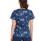 Women's 4-Pocket V-Neck Print Scrub Top