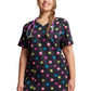 Women's 3-Pocket V-Neck Print Scrub Top