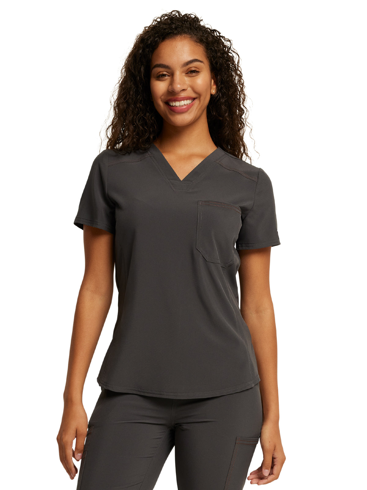 Women's Tuckable One Pocket V-Neck Top