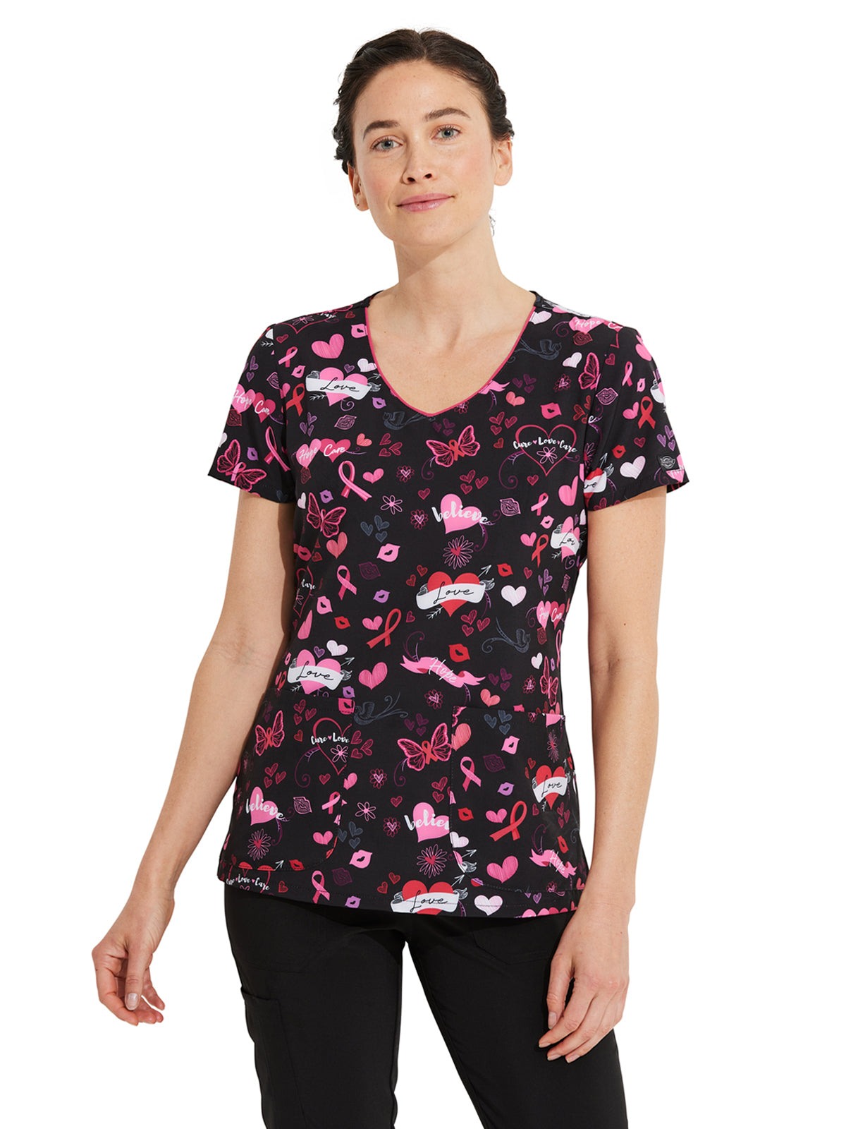 Women's V-Neck Print Top