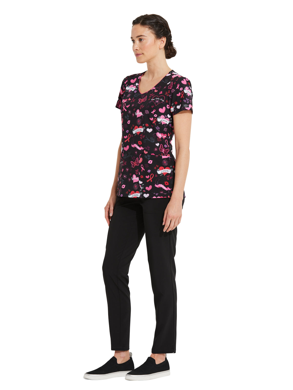 Women's V-Neck Print Top