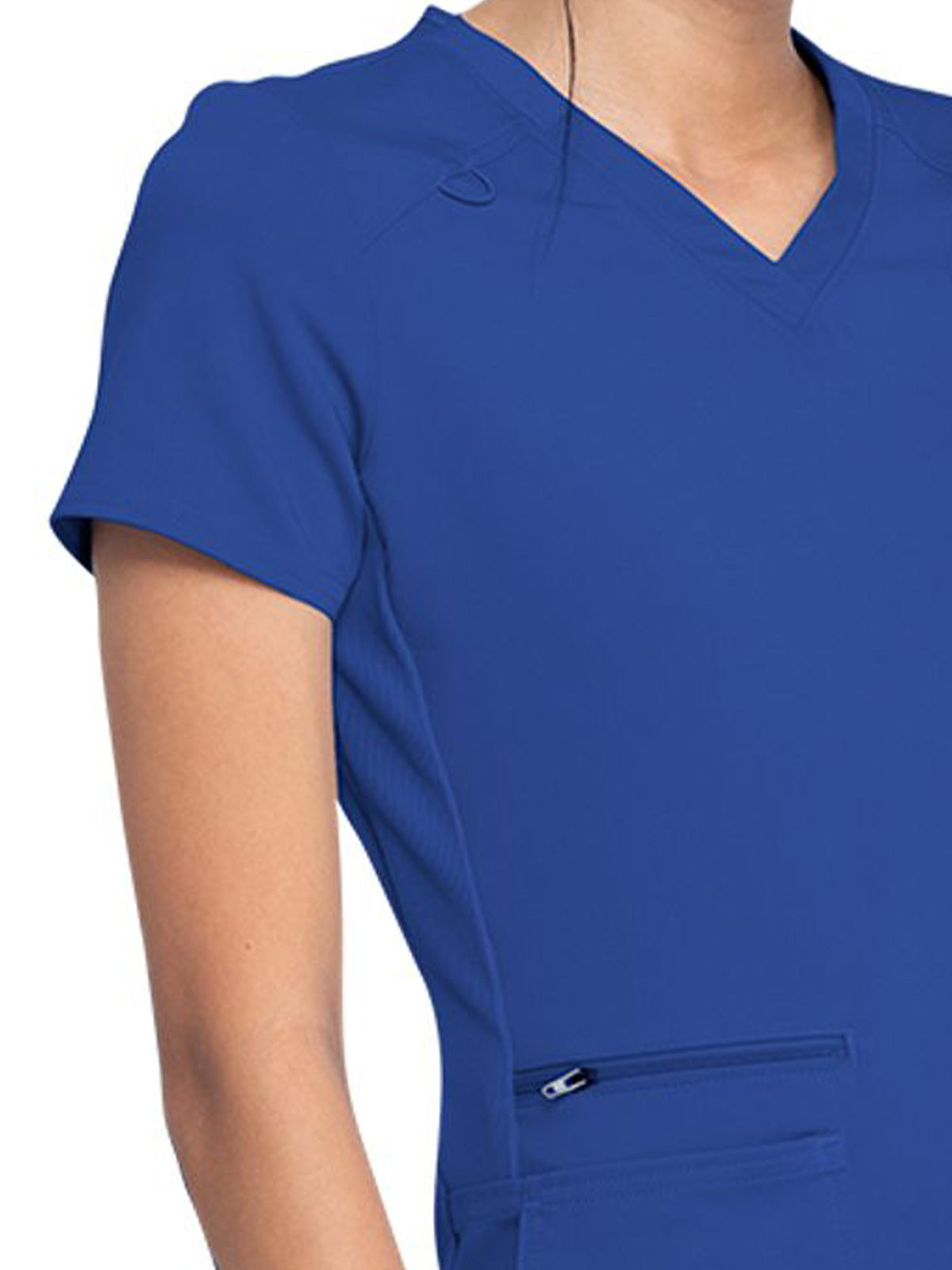 Women's 5-Pocket Rib Knit V-Neck Scrub Top