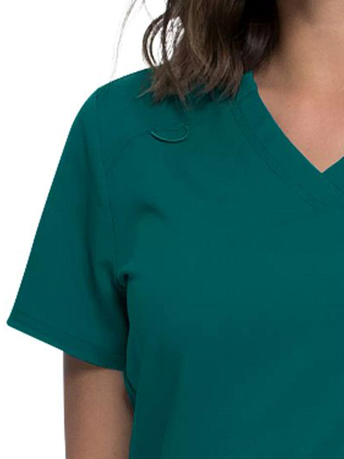 Women's 5-Pocket Rib Knit V-Neck Scrub Top