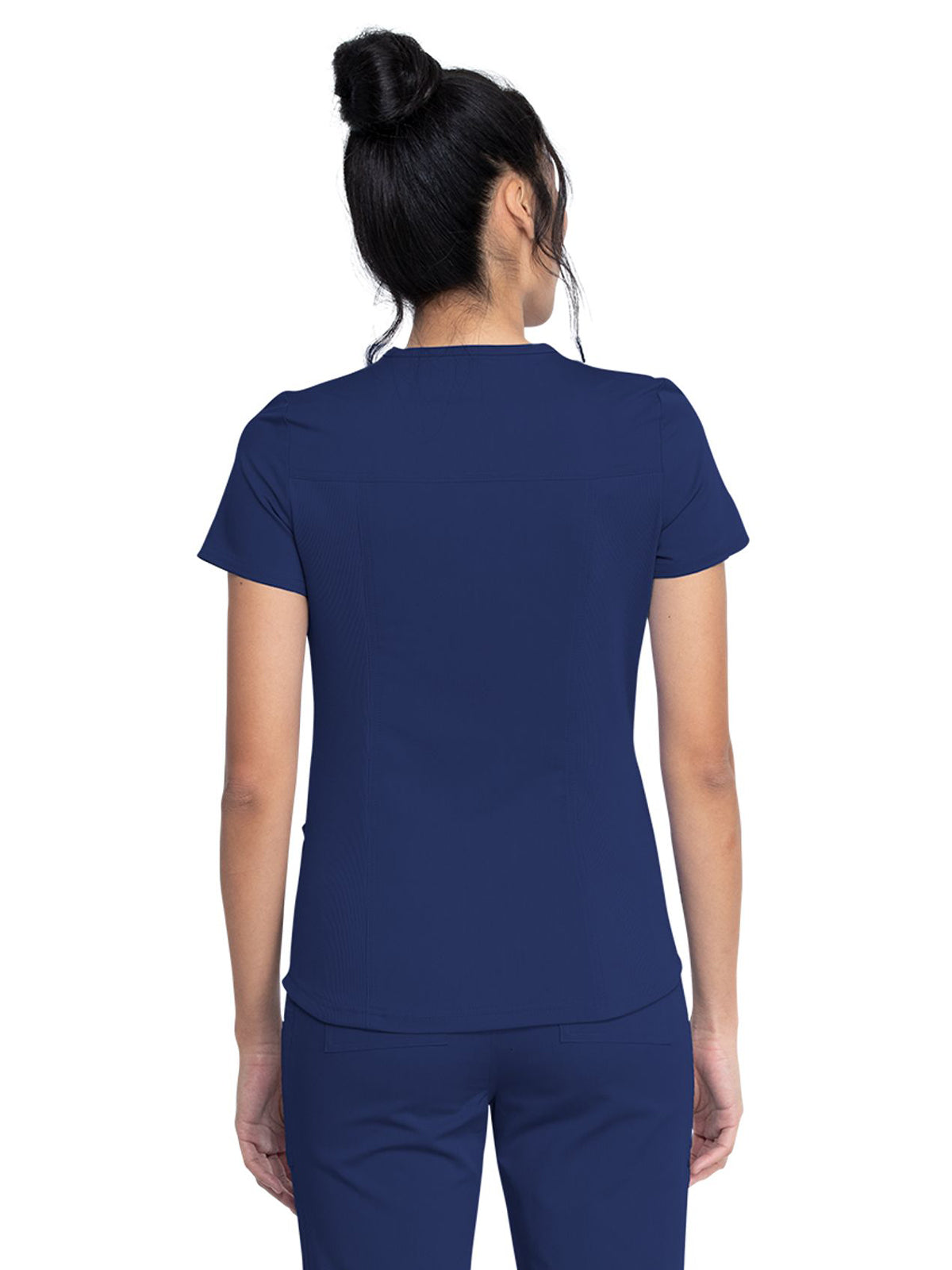 Women's 5-Pocket Rib Knit V-Neck Scrub Top