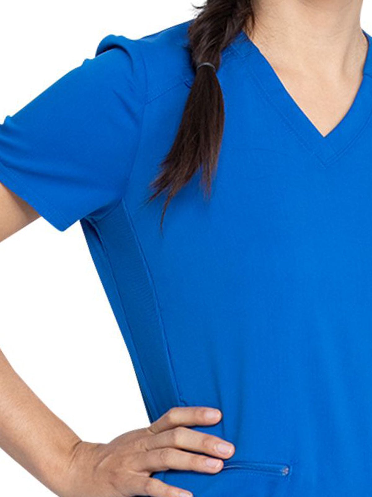 Women's 5-Pocket Rib Knit V-Neck Scrub Top