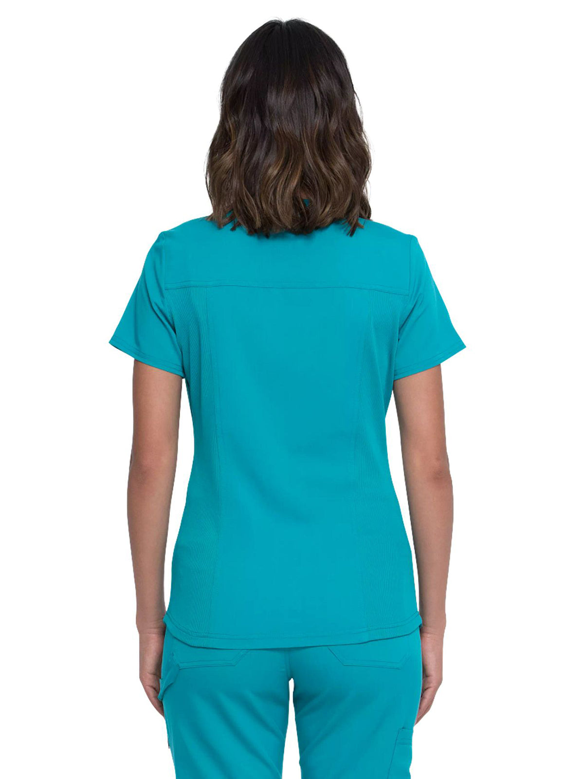 Women's 5-Pocket Rib Knit V-Neck Scrub Top