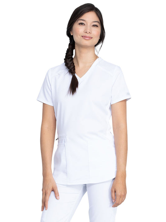 Women's 5-Pocket Rib Knit V-Neck Scrub Top