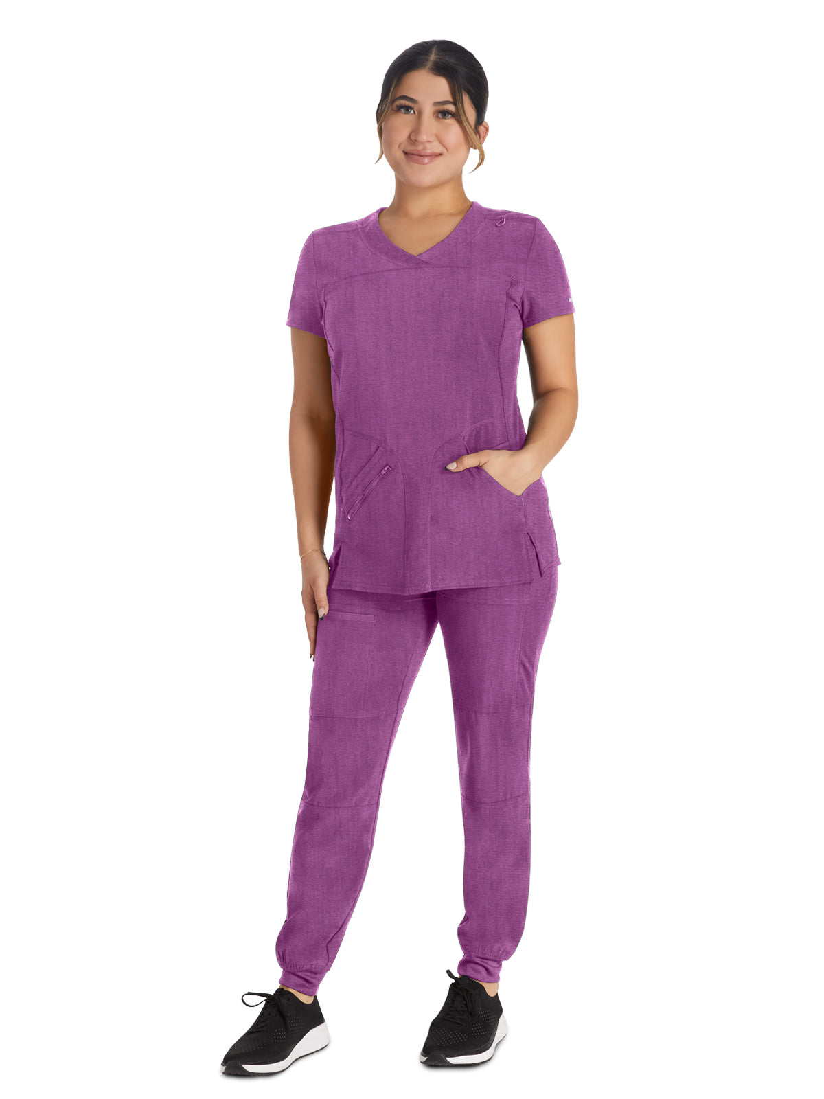 Women's 4-Pocket Cross-Over V-Neck Scrub Top