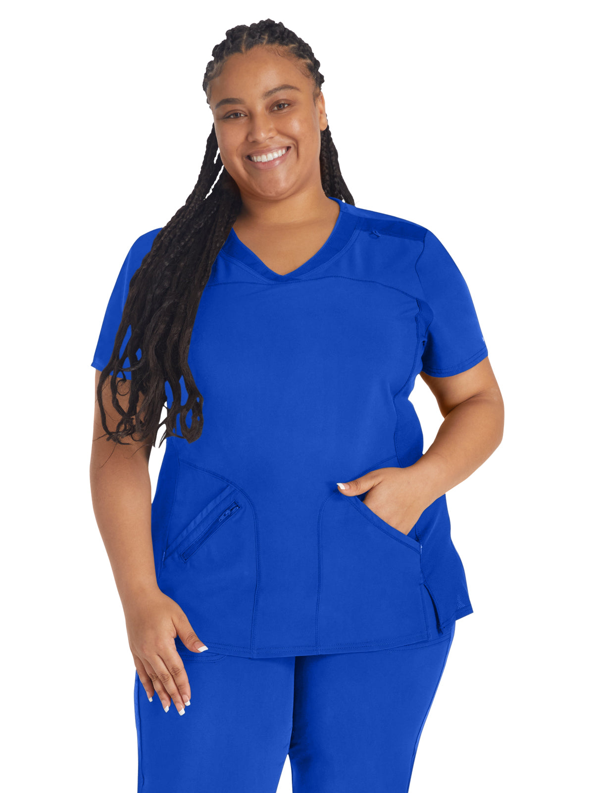 Women's 4-Pocket Cross-Over V-Neck Scrub Top