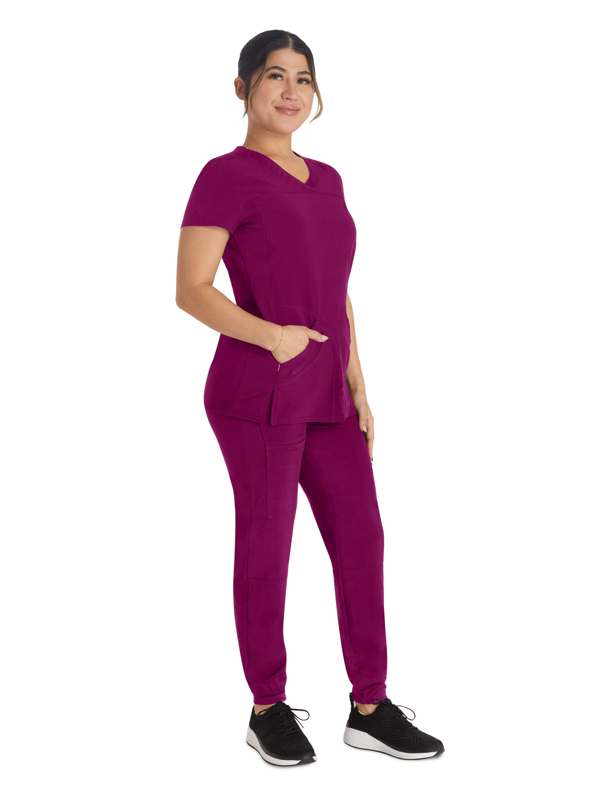 Women's 4-Pocket Cross-Over V-Neck Scrub Top