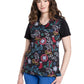 Women's V-Neck Two Pocket Print Scrub Top