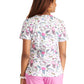 Women's Rounded V-Neck Print Top