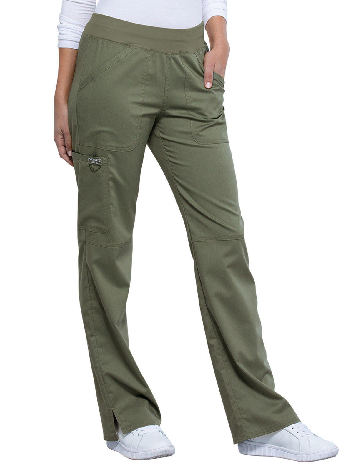 Women's 4-Pocket Mid Rise Straight Leg Pull-on Scrub Pant