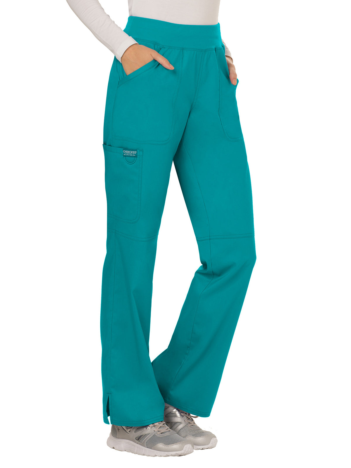 Women's 4-Pocket Mid Rise Straight Leg Pull-on Scrub Pant