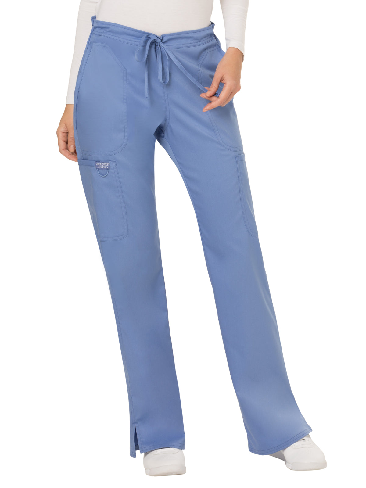 Women's 5-Pocket Mid Rise Drawstring Scrub Pant