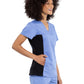 Women's 1-Pocket V-Neck Knit Panel Scrub Top