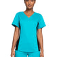 Women's 1-Pocket V-Neck Knit Panel Scrub Top