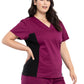 Women's 1-Pocket V-Neck Knit Panel Scrub Top