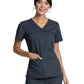 Women's 2-Pocket Knit Panel V-Neck Scrub Top