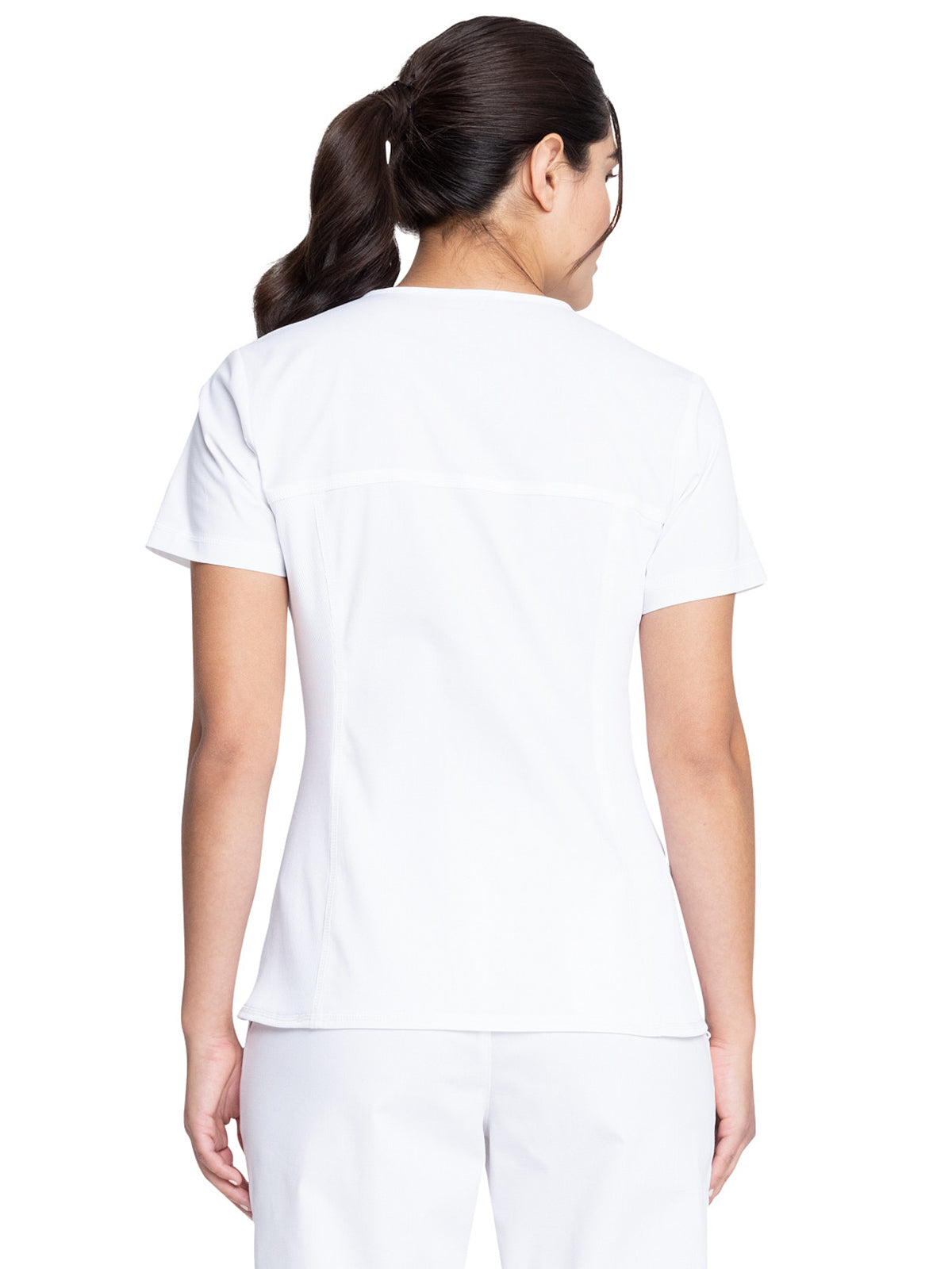 Women's 2-Pocket Knit Panel V-Neck Scrub Top