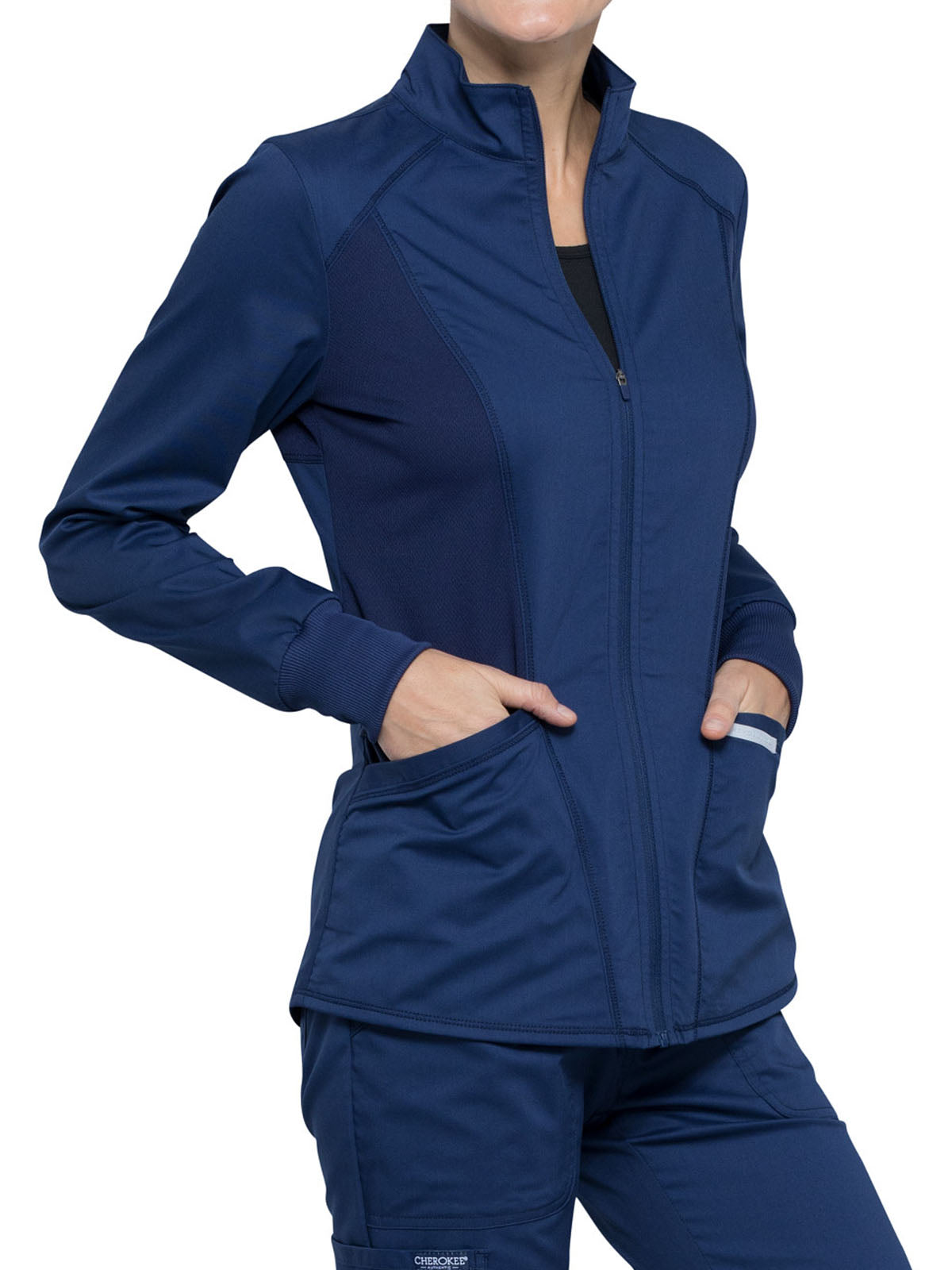 Women's 2-Pocket Zip Front Scrub Jacket