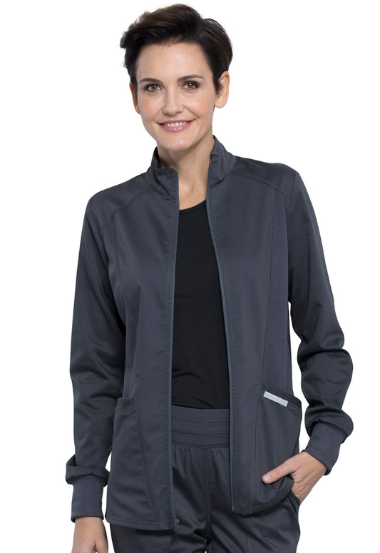 Women's 2-Pocket Zip Front Scrub Jacket